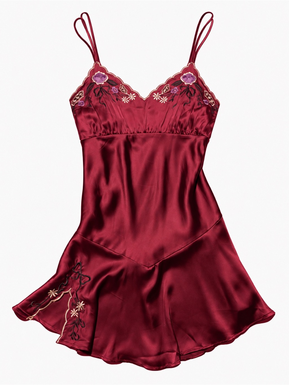 Free People Burgundy Embroidered Slip